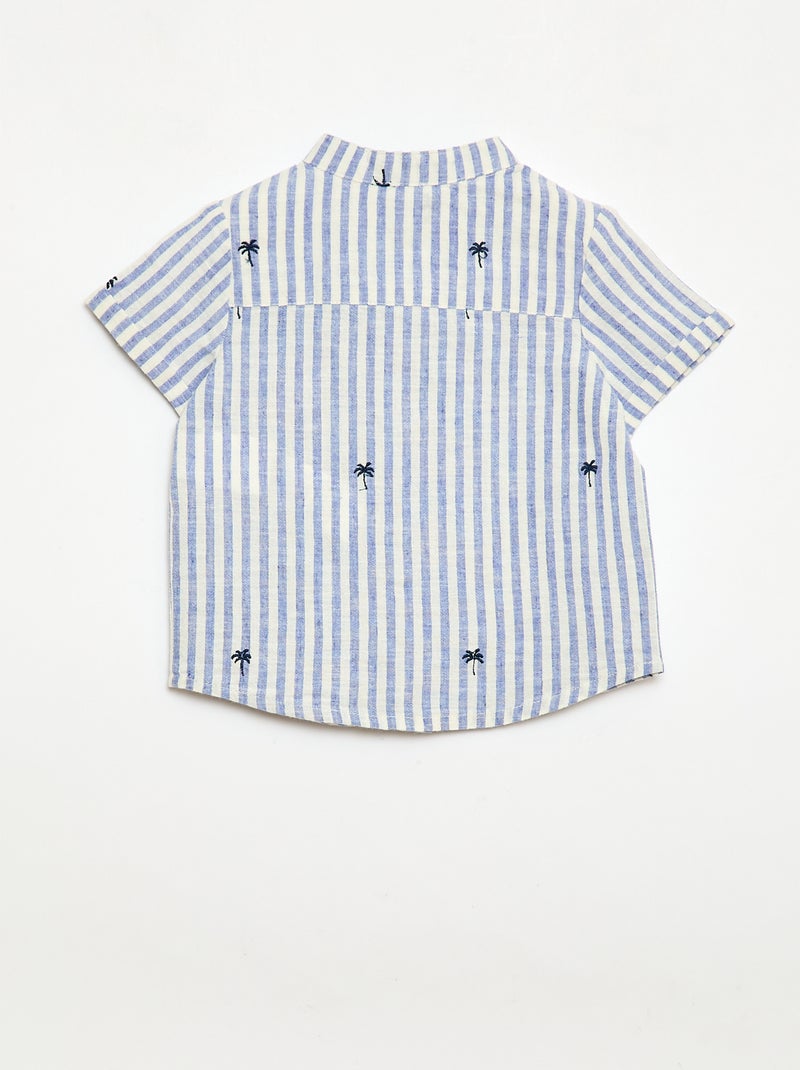 Gestreiftes 2-teiliges Set – Hemd und Shorts Blau - Kiabi