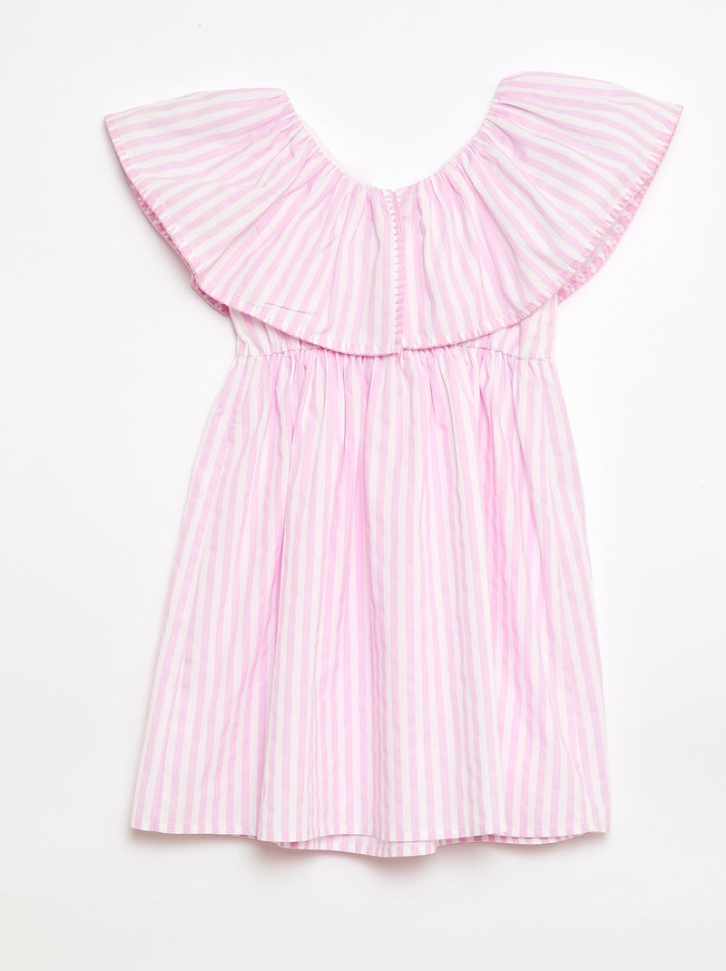 Gestreiftes Baumwollkleid Rosa - Kiabi