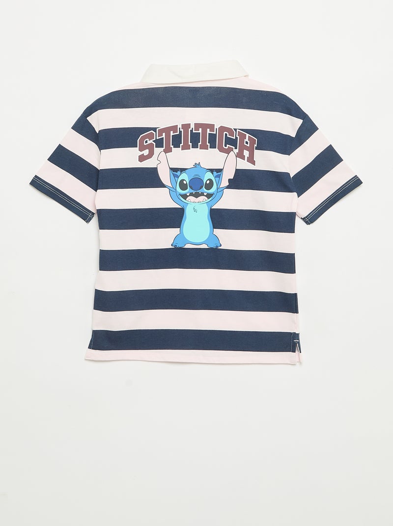 Gestreiftes Disney 'Stitch' Polo-Shirt mit kurzen Ärmeln Rosa - Kiabi