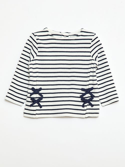 Gestreiftes geripptes T-Shirt - Kiabi