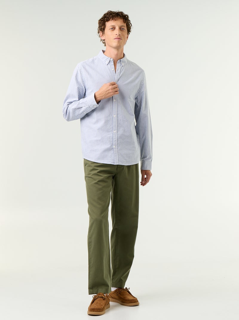 Gestreiftes Hemd mit Button-down-Kragen Bleu - Kiabi