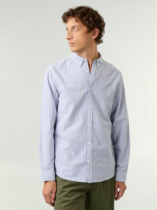 Gestreiftes Hemd mit Button-down-Kragen - Kiabi