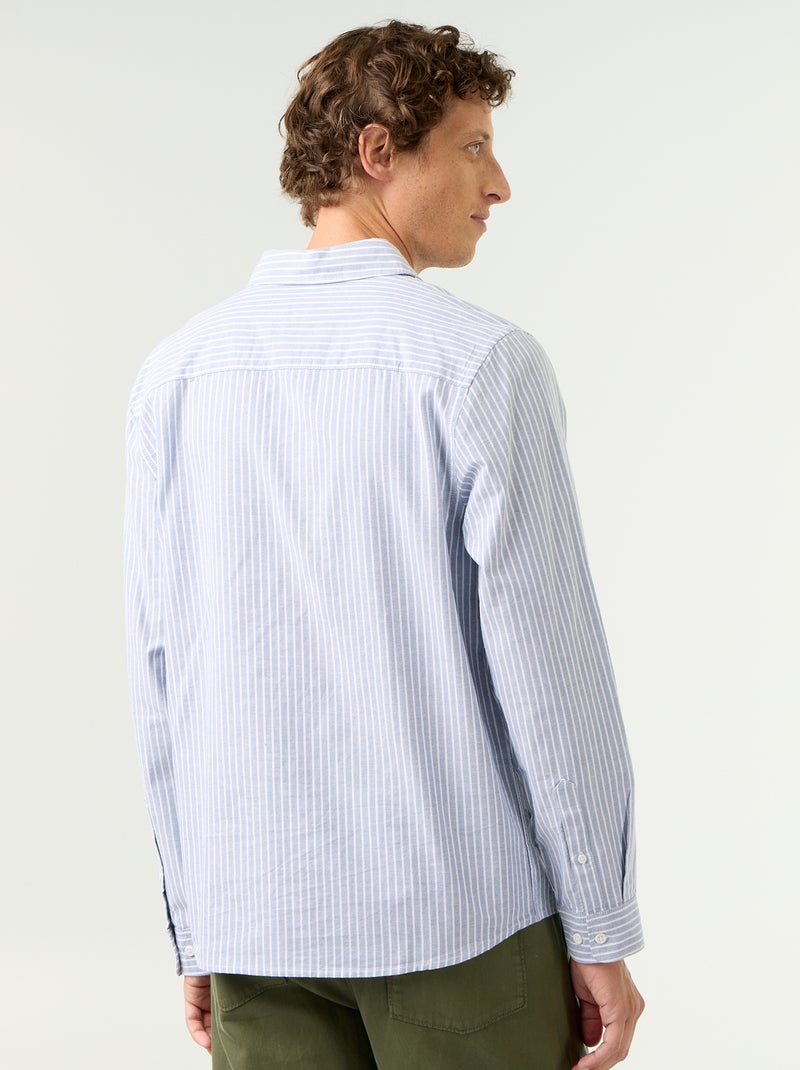Gestreiftes Hemd mit Button-down-Kragen Bleu - Kiabi