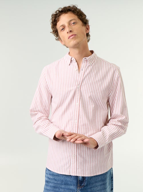 Gestreiftes Hemd mit Button-down-Kragen - Kiabi Gestreiftes Hemd mit Button-down-Kragen - Kiabi
