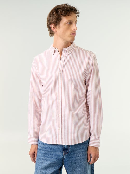 Gestreiftes Hemd mit Button-down-Kragen - Kiabi Gestreiftes Hemd mit Button-down-Kragen - Kiabi