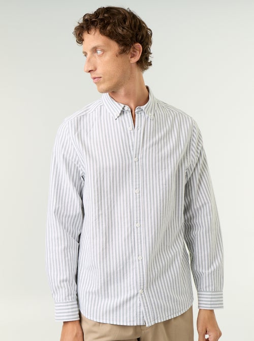 Gestreiftes Hemd mit Button-down-Kragen - Kiabi