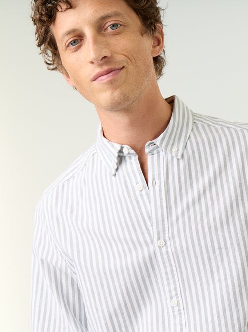 Gestreiftes Hemd mit Button-down-Kragen - Kiabi