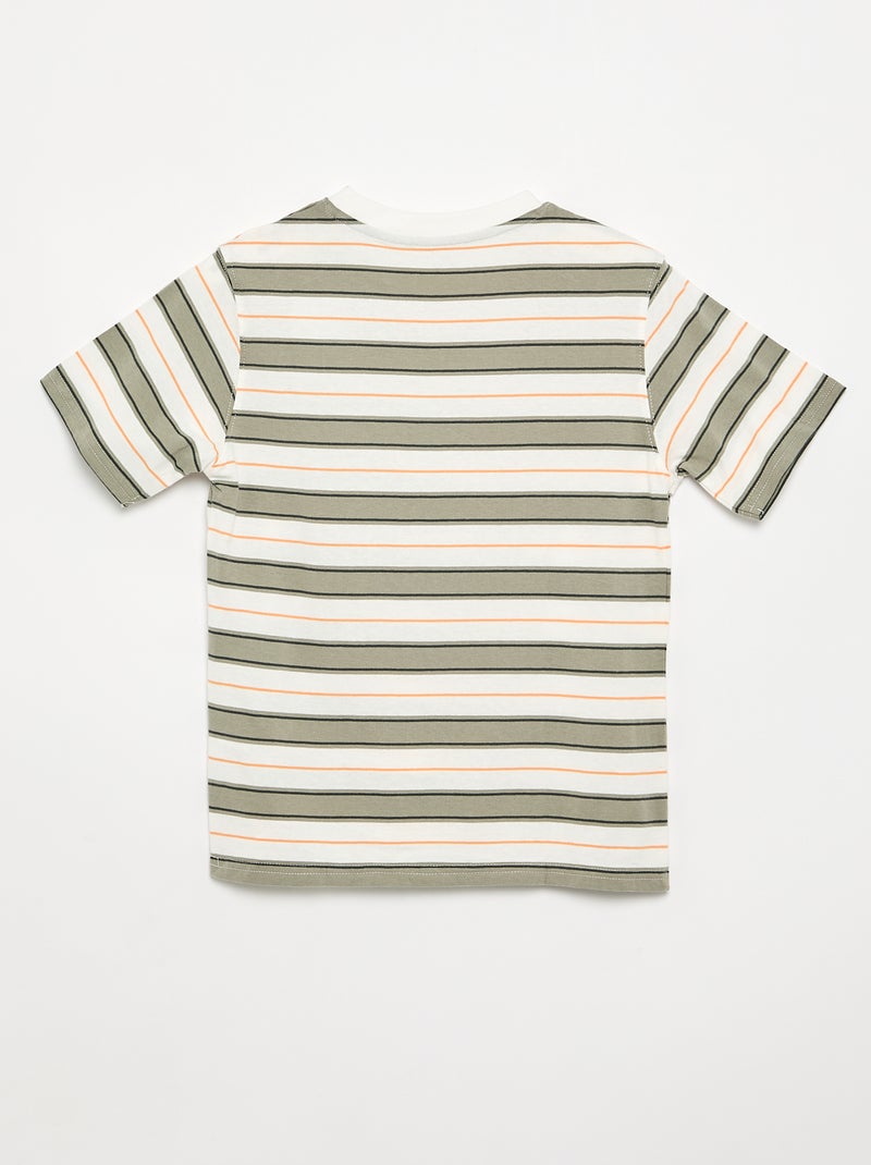 Gestreiftes Kurzarm-T-Shirt Blanc - Kiabi