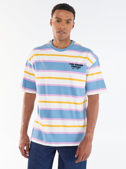 Gestreiftes Kurzarm-T-Shirt - Kiabi Gestreiftes Kurzarm-T-Shirt - Kiabi