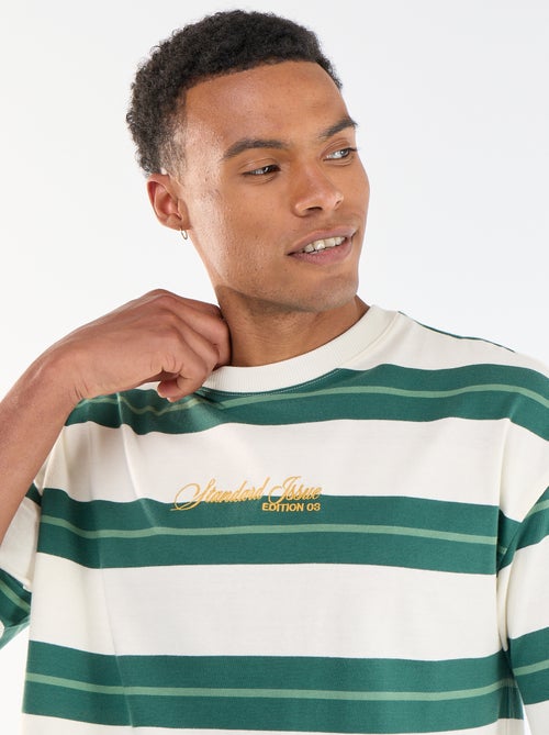 Gestreiftes Kurzarm-T-Shirt - Kiabi Gestreiftes Kurzarm-T-Shirt - Kiabi