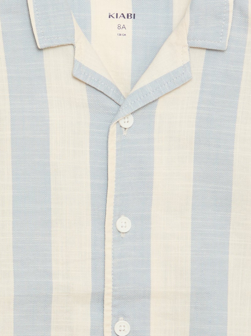 Gestreiftes Kurzarmhemd Blau - Kiabi