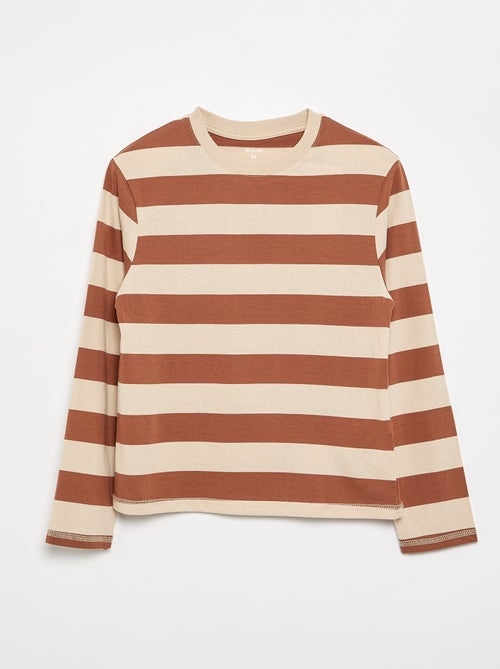 Gestreiftes Langarm-Jersey-T-Shirt - Kiabi