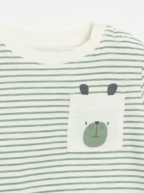 Gestreiftes Langarm-T-Shirt aus Jersey - Kiabi