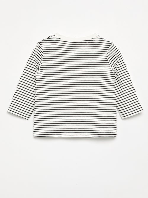 Gestreiftes Langarm-T-Shirt aus Jersey - Kiabi