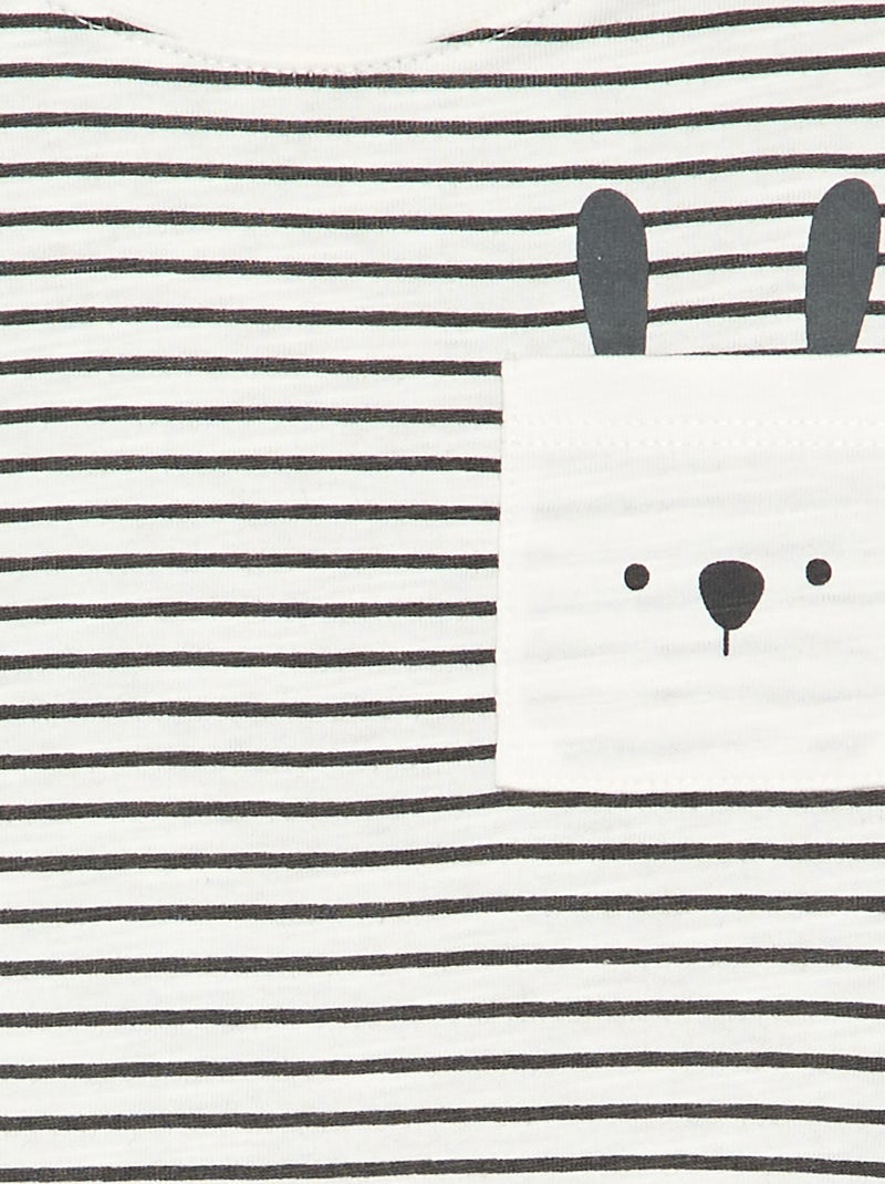 Gestreiftes Langarm-T-Shirt aus Jersey Gris - Kiabi