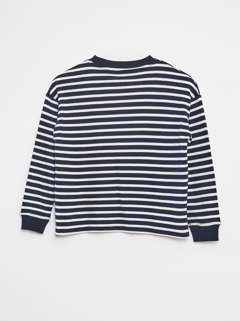 Gestreiftes Langarm-T-Shirt Blau - Kiabi