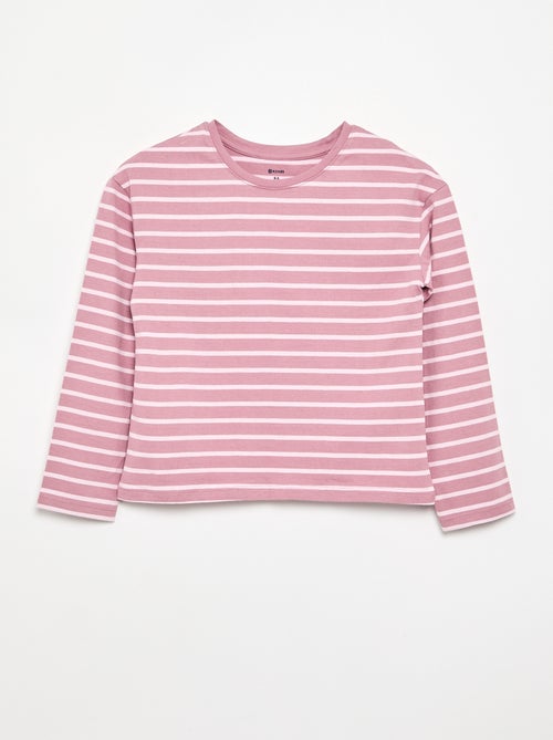Gestreiftes Langarm-T-Shirt - Kiabi Gestreiftes Langarm-T-Shirt - Kiabi