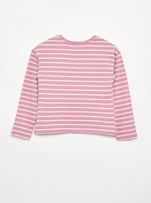 Gestreiftes Langarm-T-Shirt - Kiabi Gestreiftes Langarm-T-Shirt - Kiabi