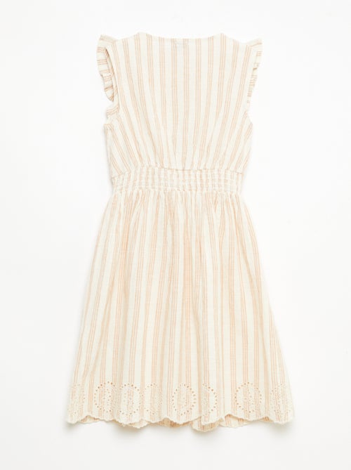Gestreiftes Leinen-Baumwollkleid - Kiabi