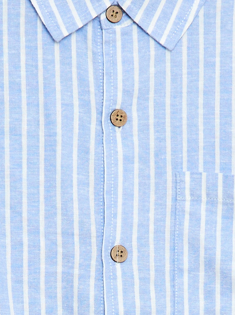 Gestreiftes Oversize-Hemd Blau - Kiabi