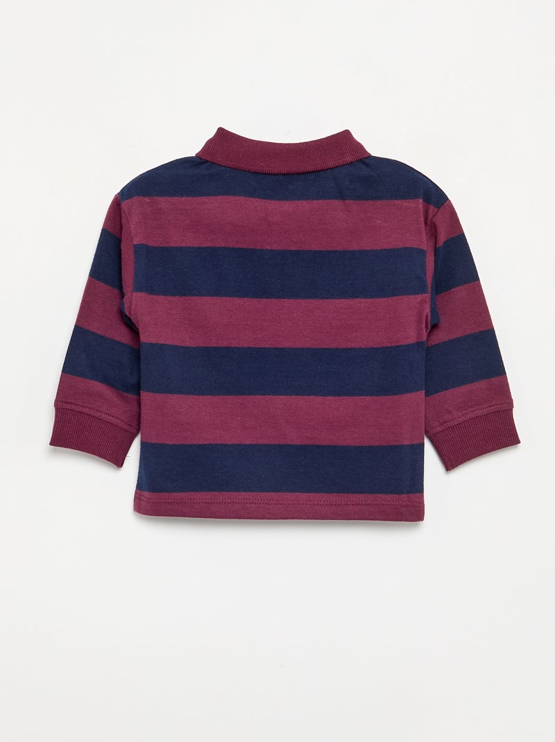 Gestreiftes Polo aus Baumwolljersey Rouge - Kiabi