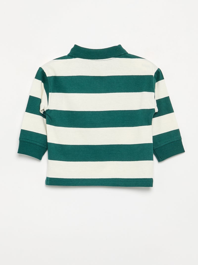 Gestreiftes Polo aus Baumwolljersey Vert - Kiabi
