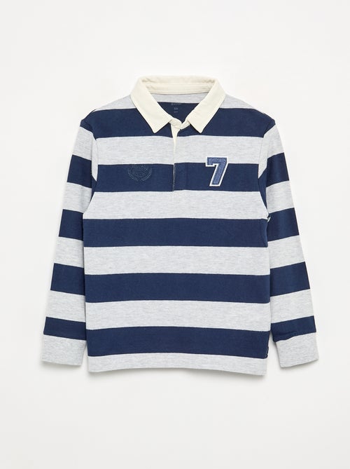 Gestreiftes Polo mit Kontrastkragen - Kiabi Gestreiftes Polo mit Kontrastkragen - Kiabi