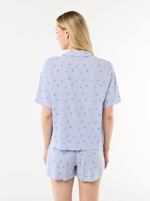 Gestreiftes Pyjama-Set: Oberteil und Shorts - Kiabi