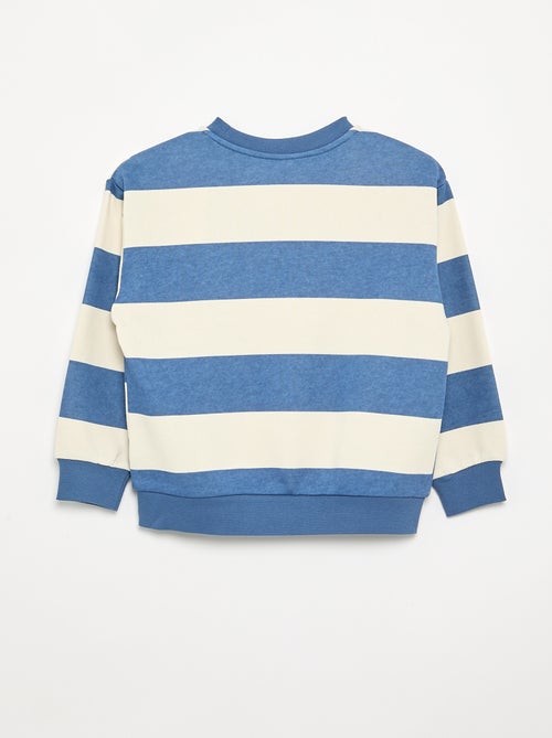 Gestreiftes Sweatshirt aus ungebürstetem Molton - Kiabi
