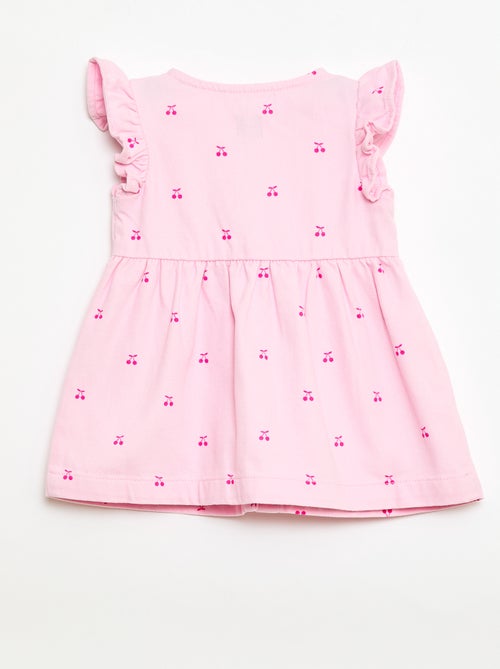 Gestreiftes Twill-Kleid mit kurzen Ärmeln - Kiabi