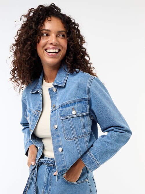 Giacca di jeans con tasche a patta - Kiabi Giacca di jeans con tasche a patta - Kiabi