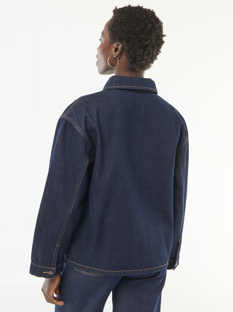 Giacca di jeans con tasche applicate Blu - Kiabi