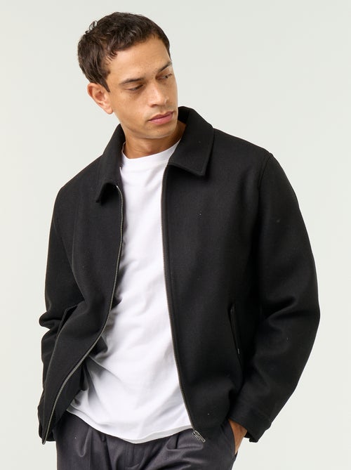 Giacca effetto lana con collo a camicia - Kiabi