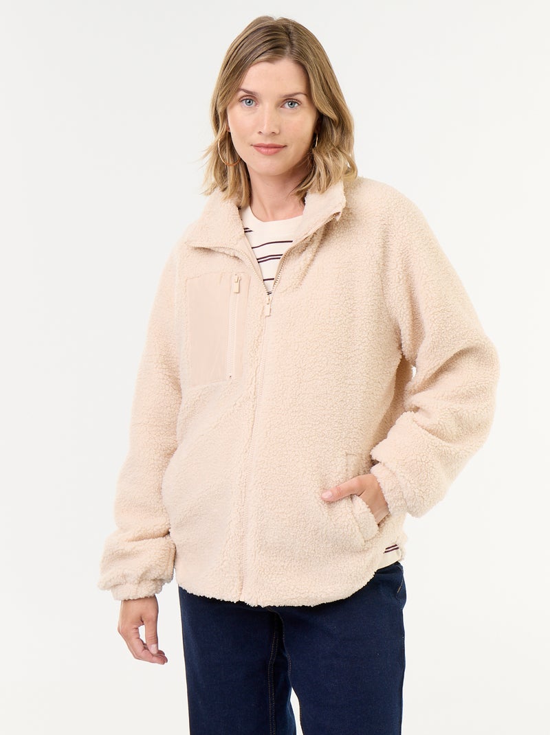 Giacca effetto montone per maternità e portage Beige - Kiabi