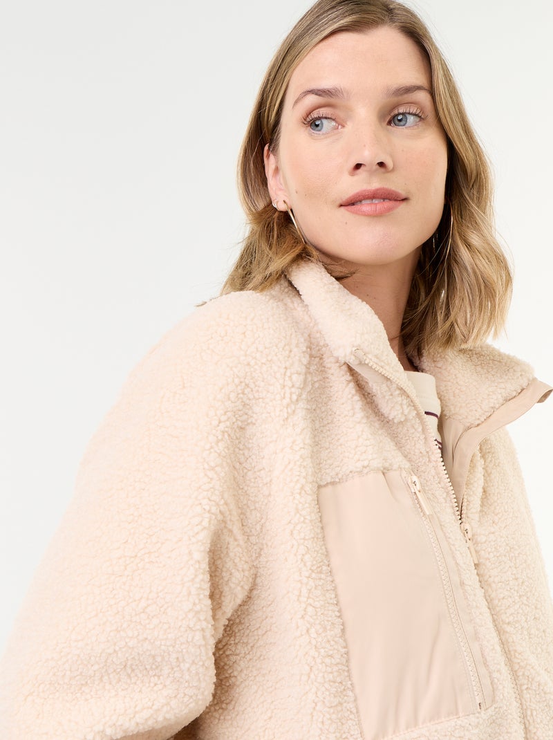 Giacca effetto montone per maternità e portage Beige - Kiabi