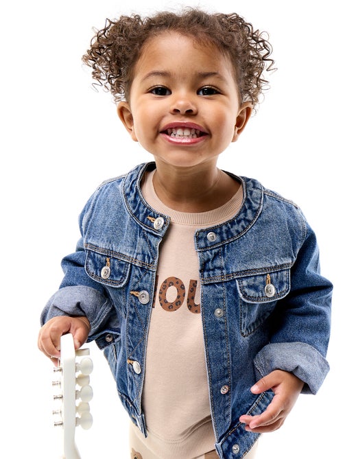 Giacca in denim a girocollo - Kiabi