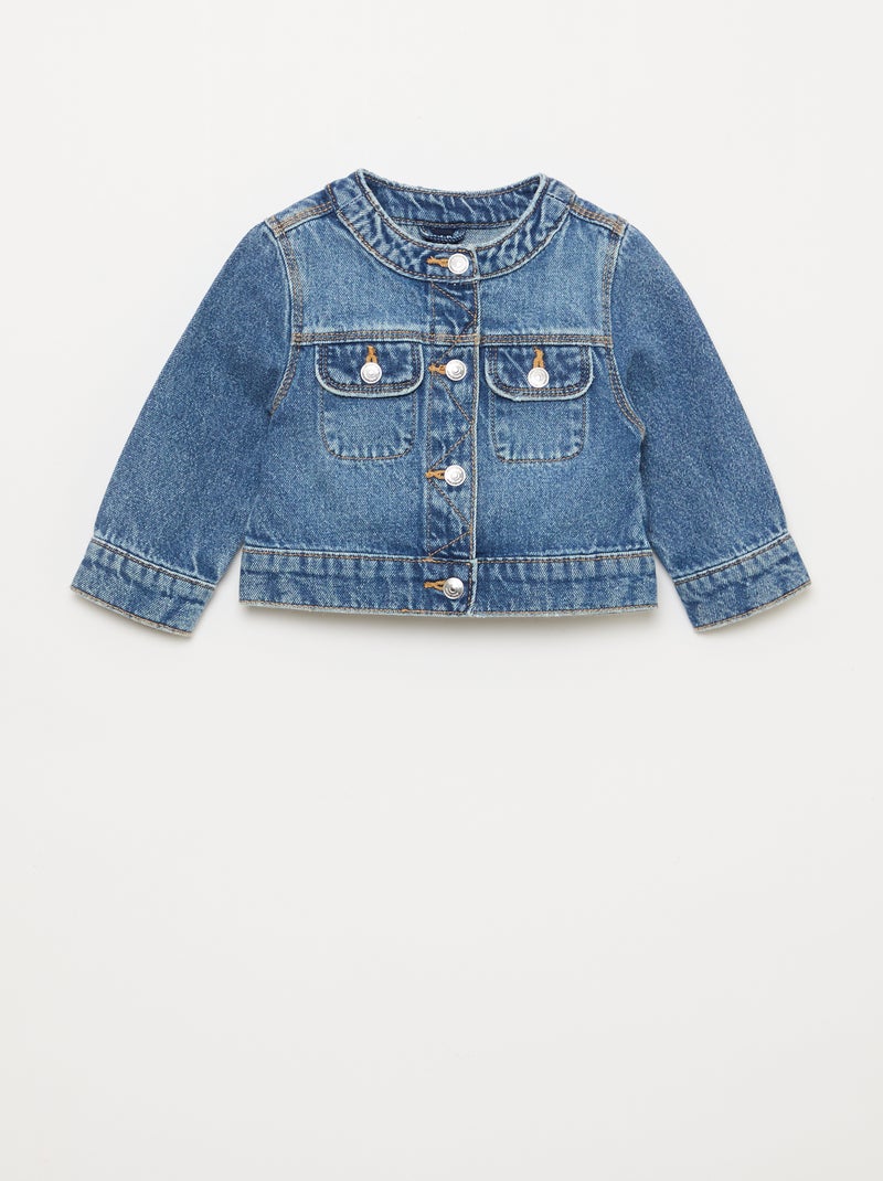 Giacca in denim a girocollo Blu - Kiabi