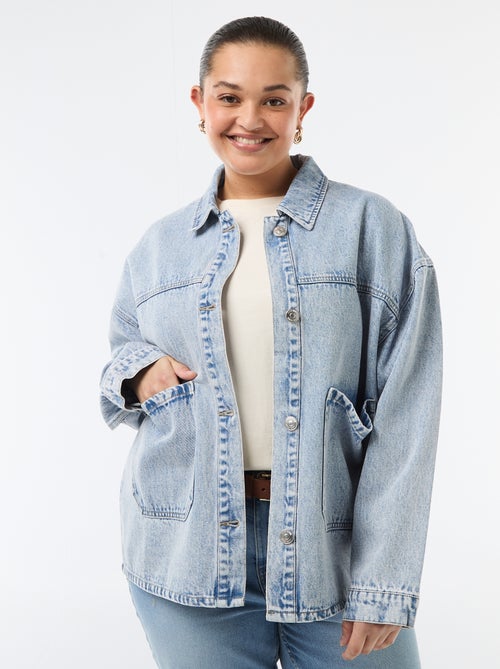Giacca lunga in denim - Kiabi Giacca lunga in denim - Kiabi