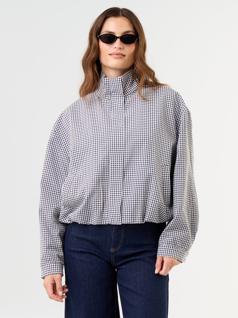 Giacca stile bomber a quadri Blu - Kiabi