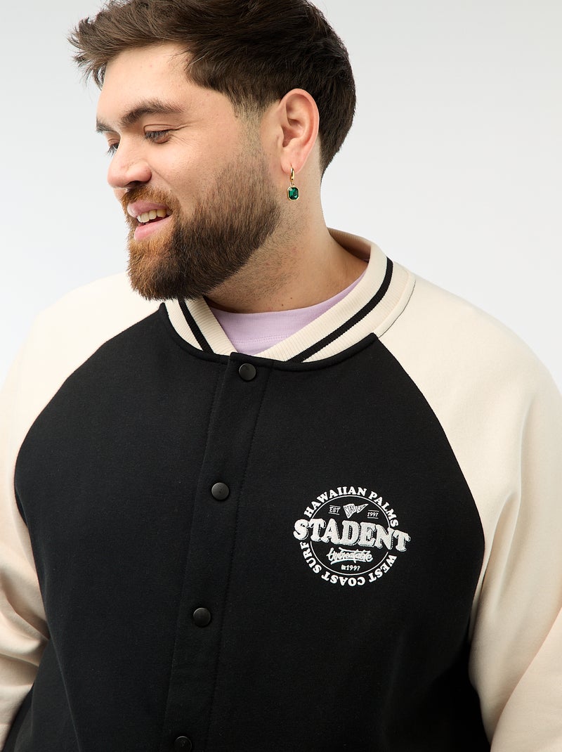 Giacca stile college con maniche raglan Nero - Kiabi
