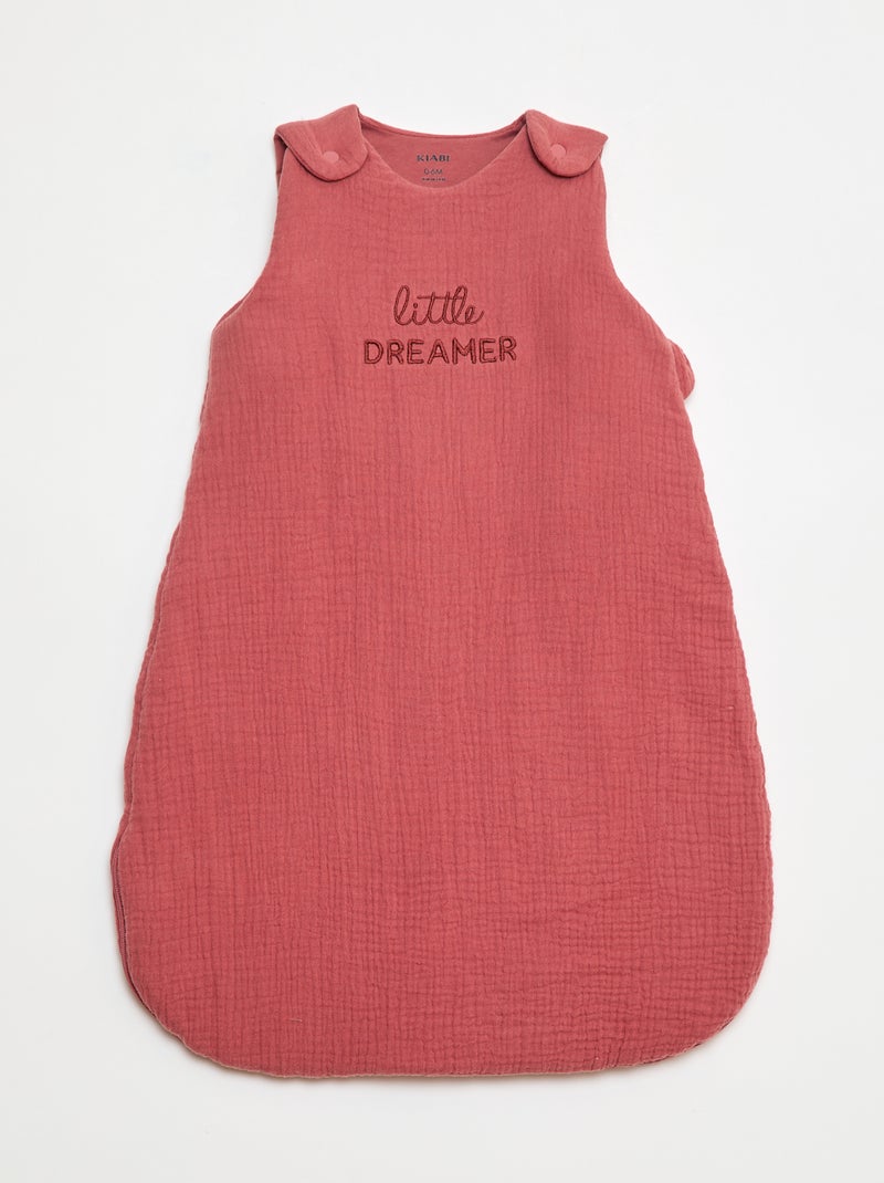 Gigoteuse en gaze de coton manches amovibles TOG 2,5 Rose - Kiabi