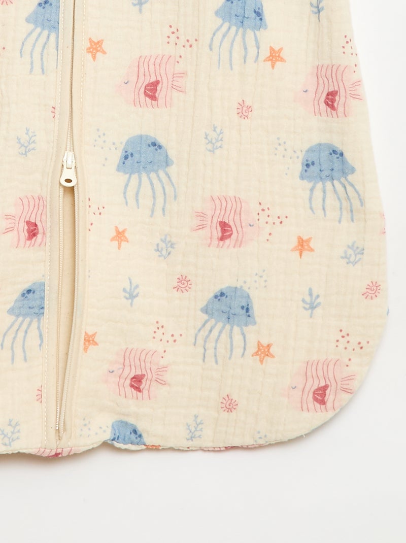 Gigoteuse sans manches animée en gaze de coton TOG 1 Beige - Kiabi