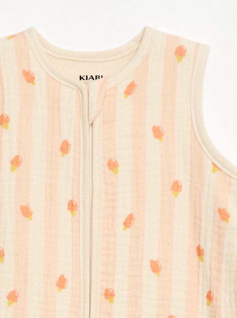 Gigoteuse sans manches animée en gaze de coton TOG 1 Rose - Kiabi