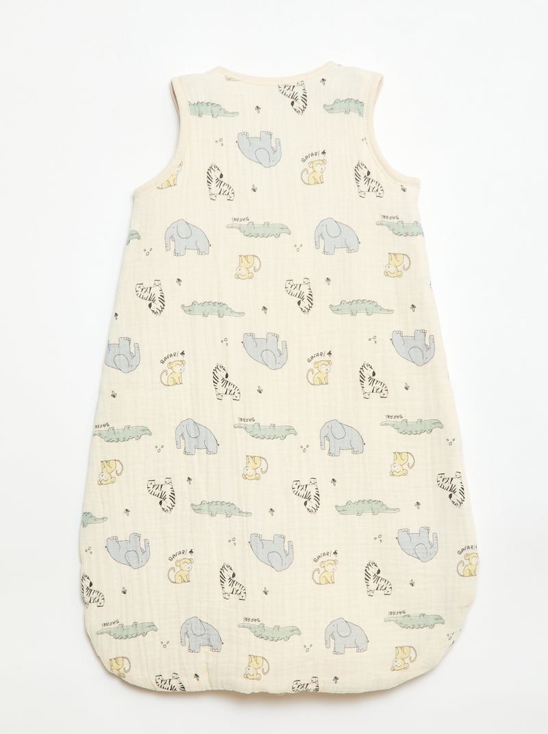 Gigoteuse sans manches zippée en coton Beige - Kiabi