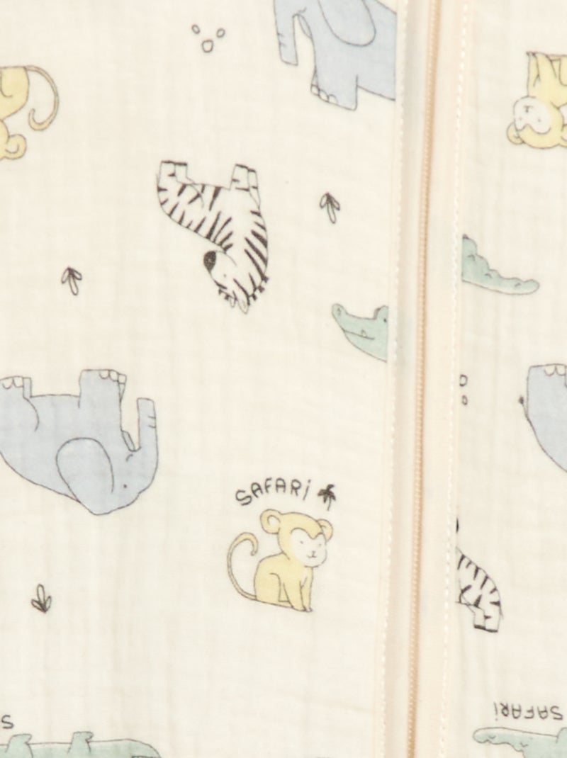 Gigoteuse sans manches zippée en coton Beige - Kiabi