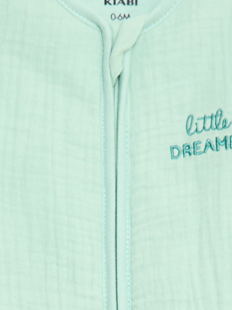 Gigoteuse sans manches zippée en coton Bleu - Kiabi