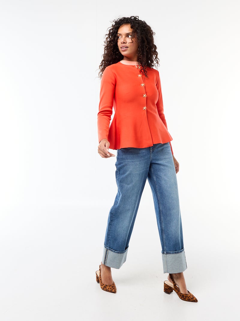 Gilet à boutons étoiles Orange - Kiabi