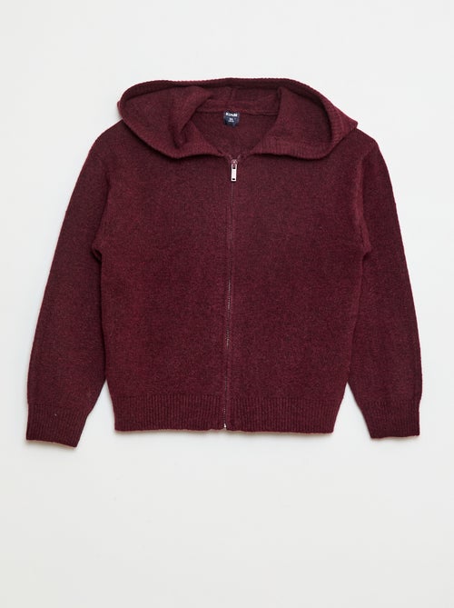 Gilet à capuche en maille chinée - Kiabi