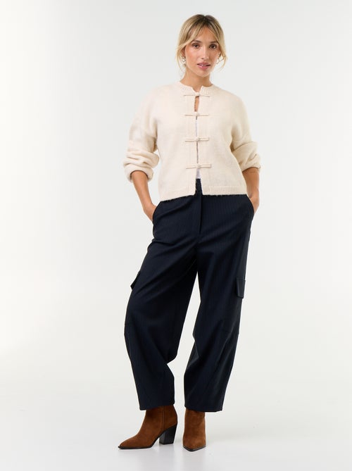 Gilet à manches longues avec boutonnage mandarin - Kiabi