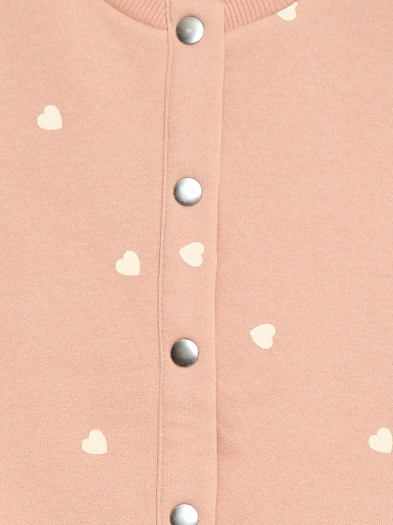 Gilet à manches longues avec ouverture pressions Rose - Kiabi